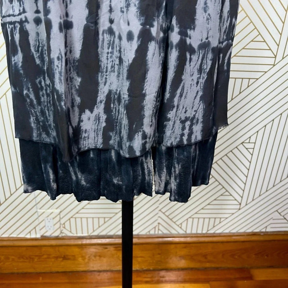 Raquel Allegra Black Gray Tie Dye Layered Skirt Size 0‎ / US XS - Picture 4 of 12